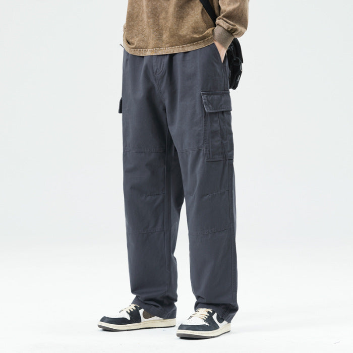 Men's Casual Loose-Fit Cotton Cargo Pants