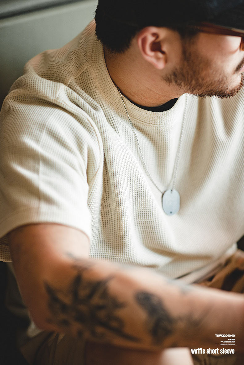 Men's Short Sleeve Waffle-Knit T-Shirt
