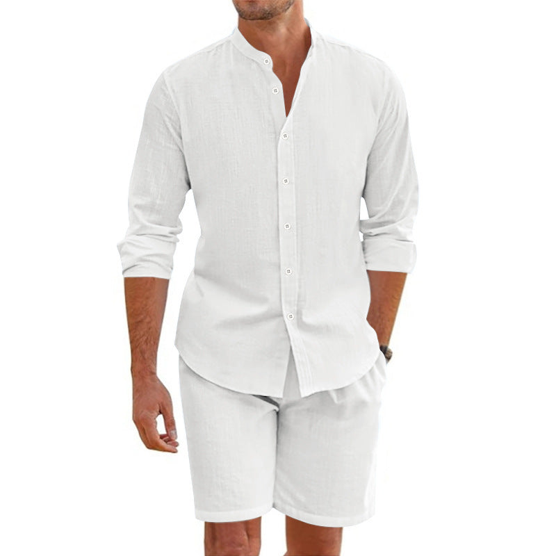 Men’s Beach Shirt & Drawstring Short Set-MODAUTLET