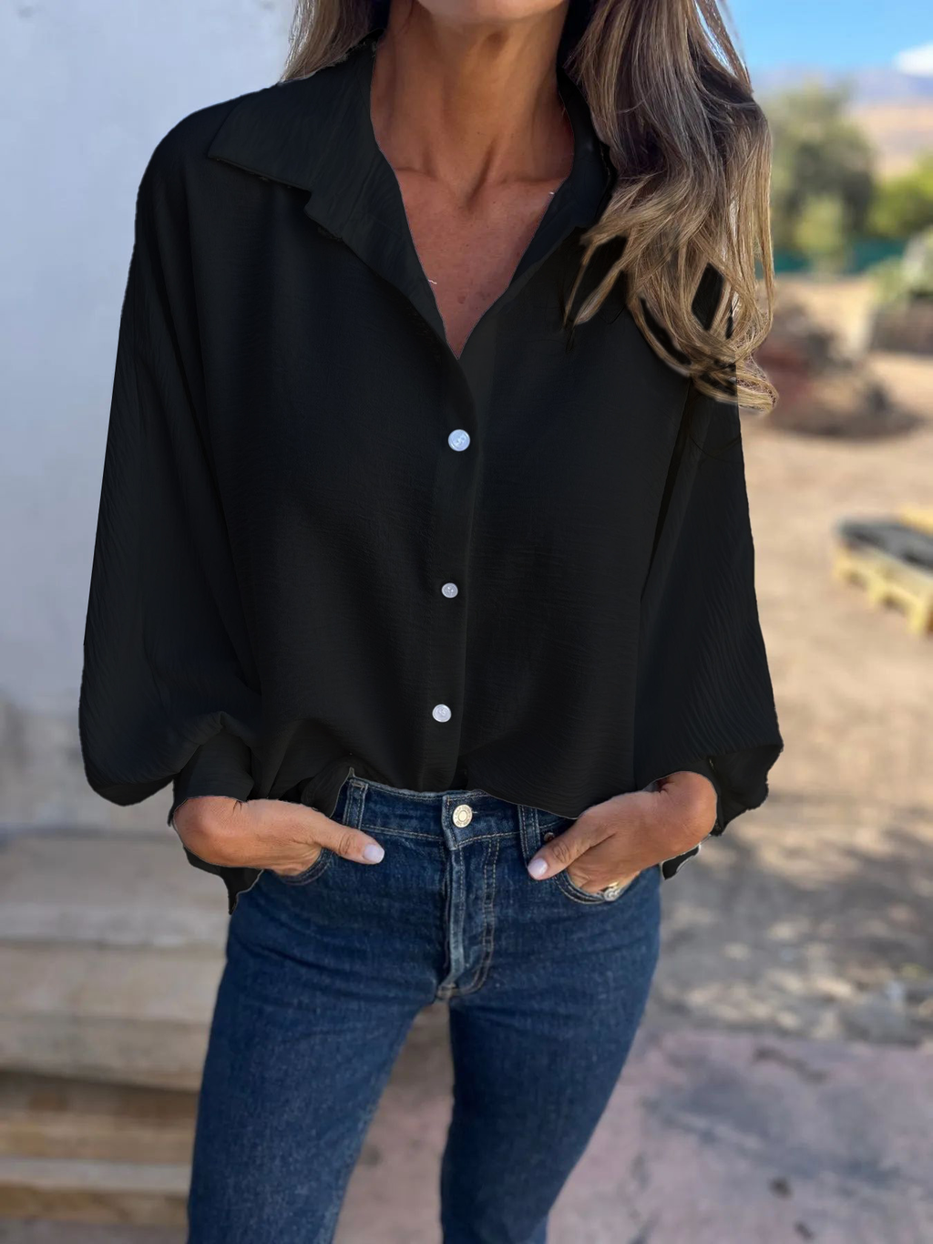 Women's Classic Glamour Blouse Black