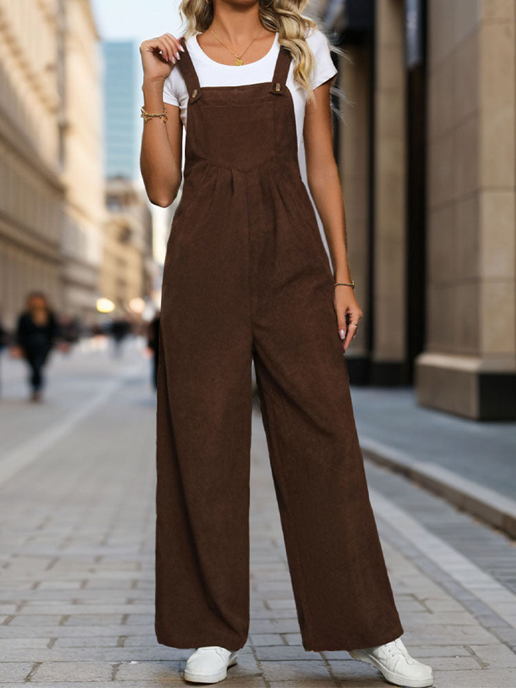 Women's Loose-Fit Corduroy Overalls