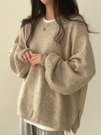 Womens Oversize Comfort Sweater Khaki