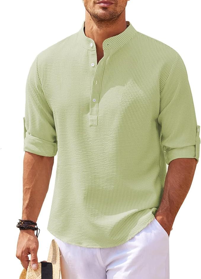 Men's Casual Long Sleeve Henley Shirt