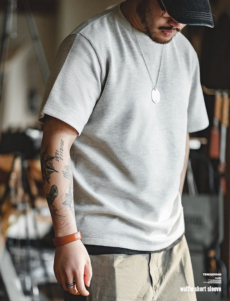 Men's Short Sleeve Waffle-Knit T-Shirt