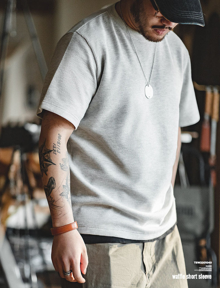 Men's Short Sleeve Waffle-Knit T-Shirt