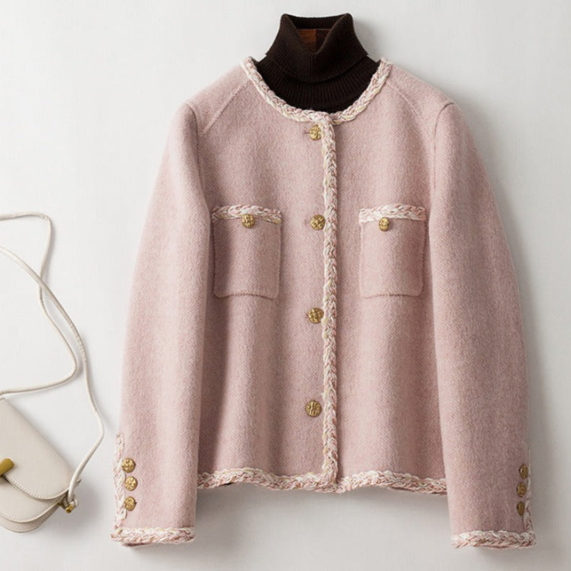Women's Cozy Relaxed Fit Cardigan Jacket – Stylish Everyday Essential Pink
