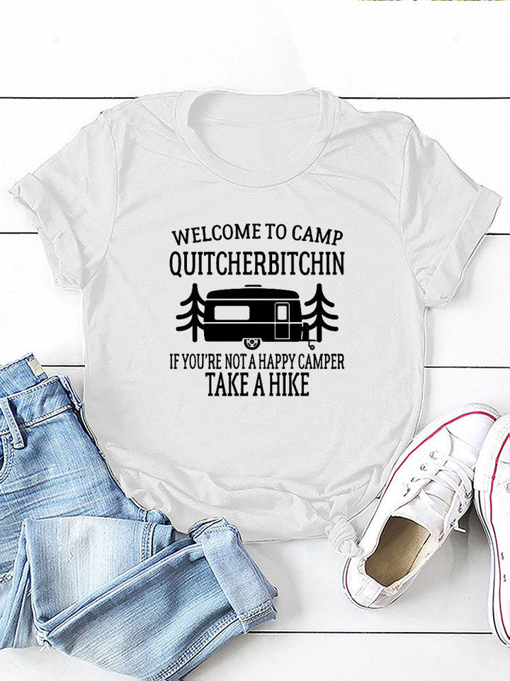 Damen T-Shirt mit Camp-Slogan-Grafik