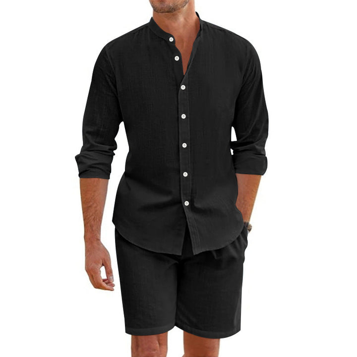 Men’s Beach Shirt & Drawstring Short Set-MODAUTLET