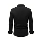 Men's Summer Solid Color Long Sleeve Lapel Shirt