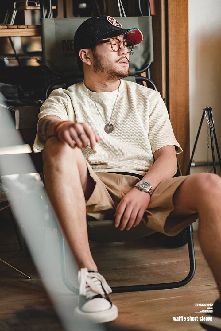 Men's Short Sleeve Waffle-Knit T-Shirt