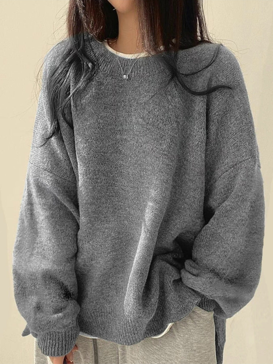 Womens Oversize Comfort Sweater Gray