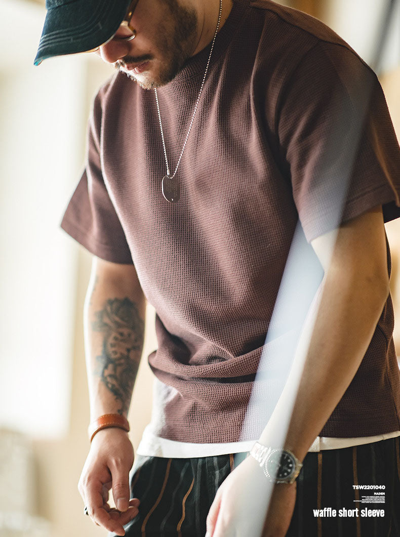 Men's Short Sleeve Waffle-Knit T-Shirt