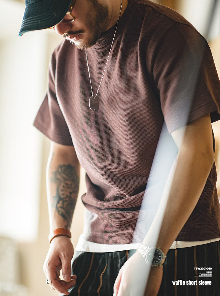 Men's Short Sleeve Waffle-Knit T-Shirt