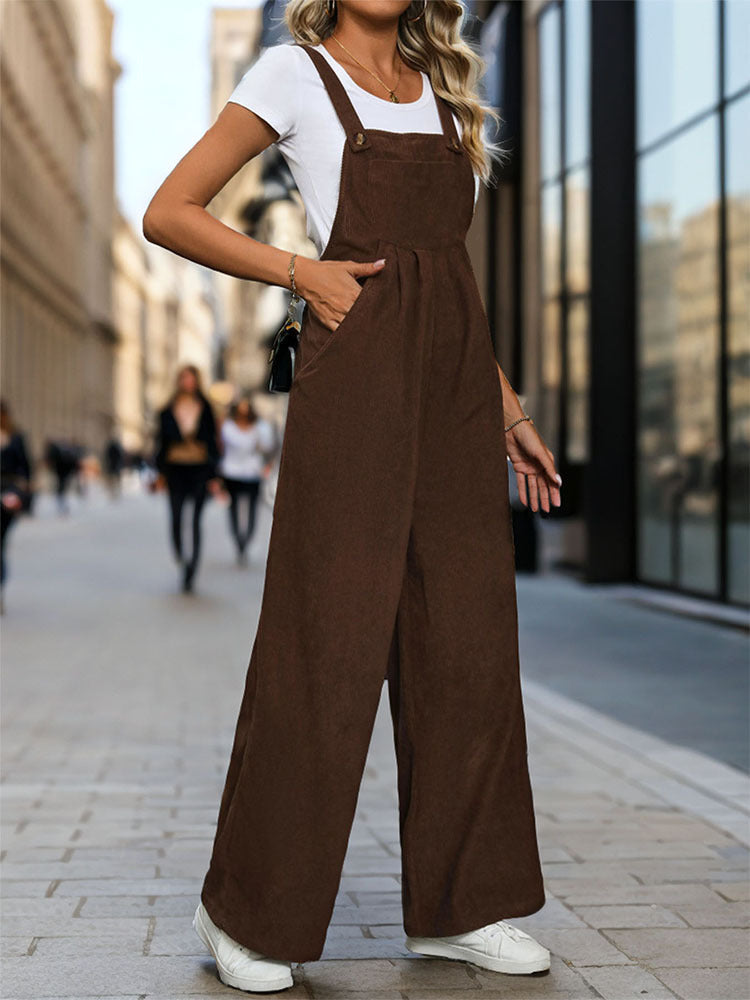 Women's Loose-Fit Corduroy Overalls