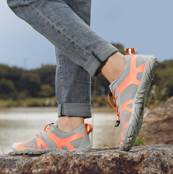 Men's Lightweight Breathable Hiking Footwear Grey-orange