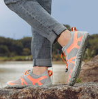 Men's Lightweight Breathable Hiking Footwear Grey-orange