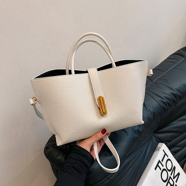 Women's Litchi Pattern Shoulder Bucket Bag-MODAUTLET