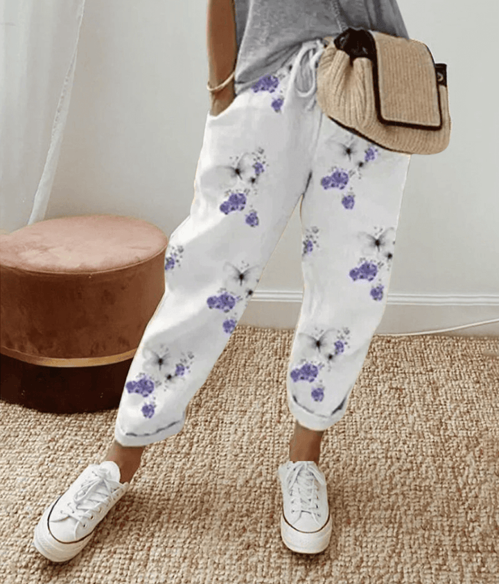 Women's Flattering Fit Trouser with Comfort Waistband and Print-MODAUTLET
