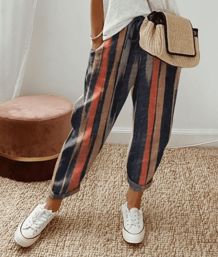 Women's Flattering Fit Trouser with Comfort Waistband and Print-MODAUTLET