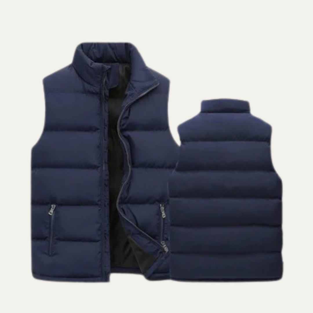 Colete masculino acolchoado, leve e quente, tipo puffer
