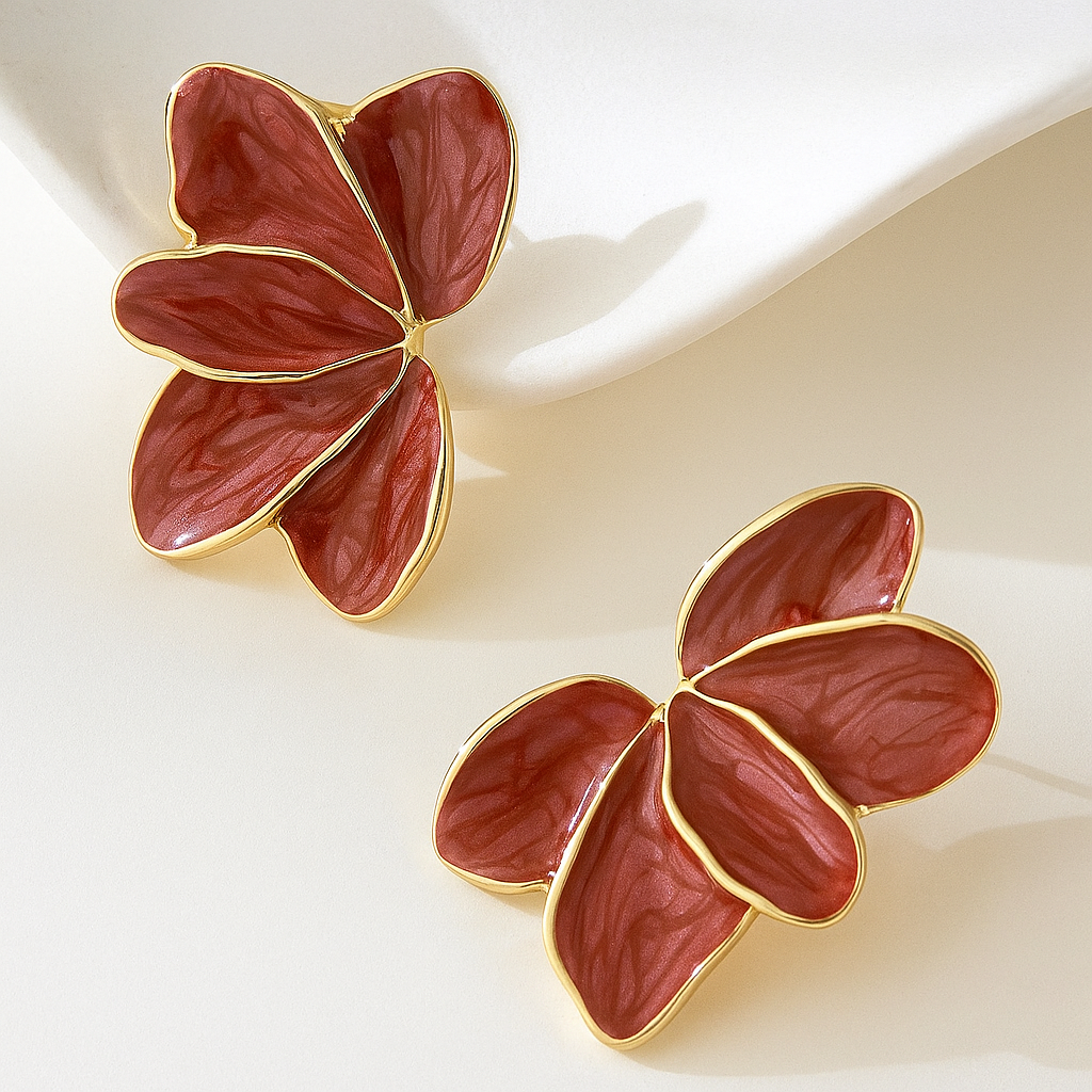 Natural Roselle Leaf Earrings - Elegant Botanical Jewelry