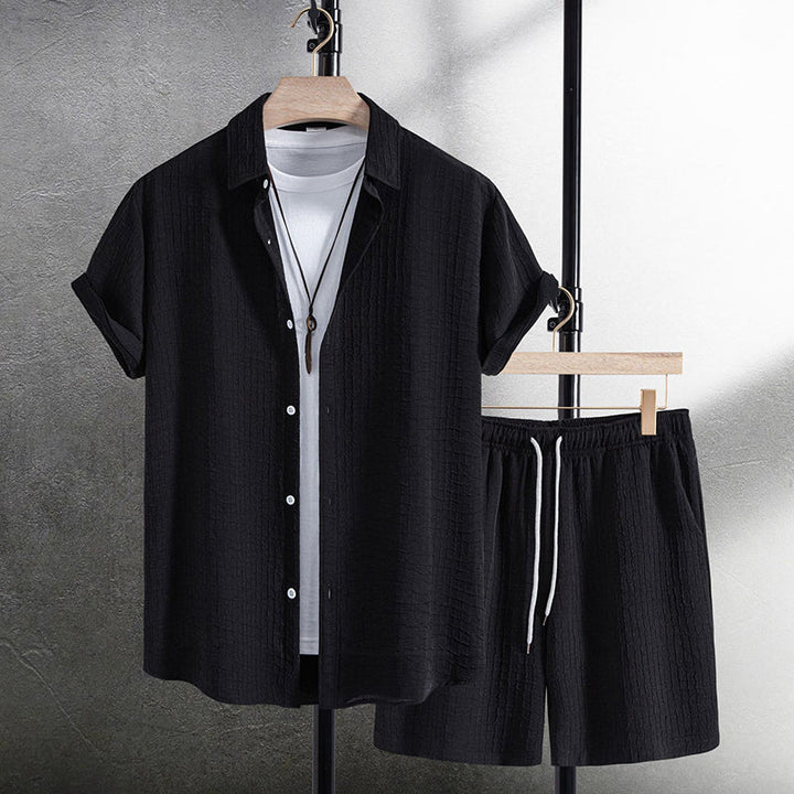 Oliver | Men's Ribbed Stripe Summer Vacation Outfit Set-MODAUTLET