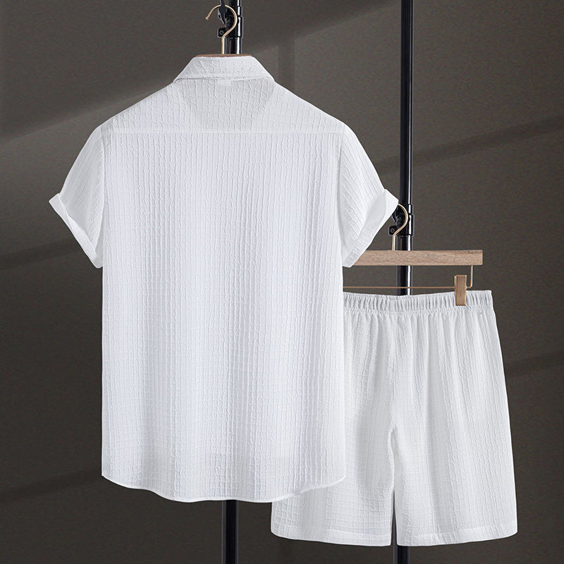 Oliver | Men's Ribbed Stripe Summer Vacation Outfit Set-MODAUTLET