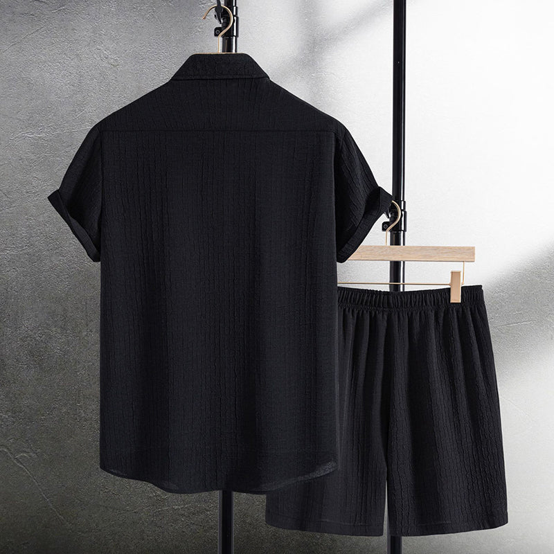 Oliver | Men's Ribbed Stripe Summer Vacation Outfit Set-MODAUTLET