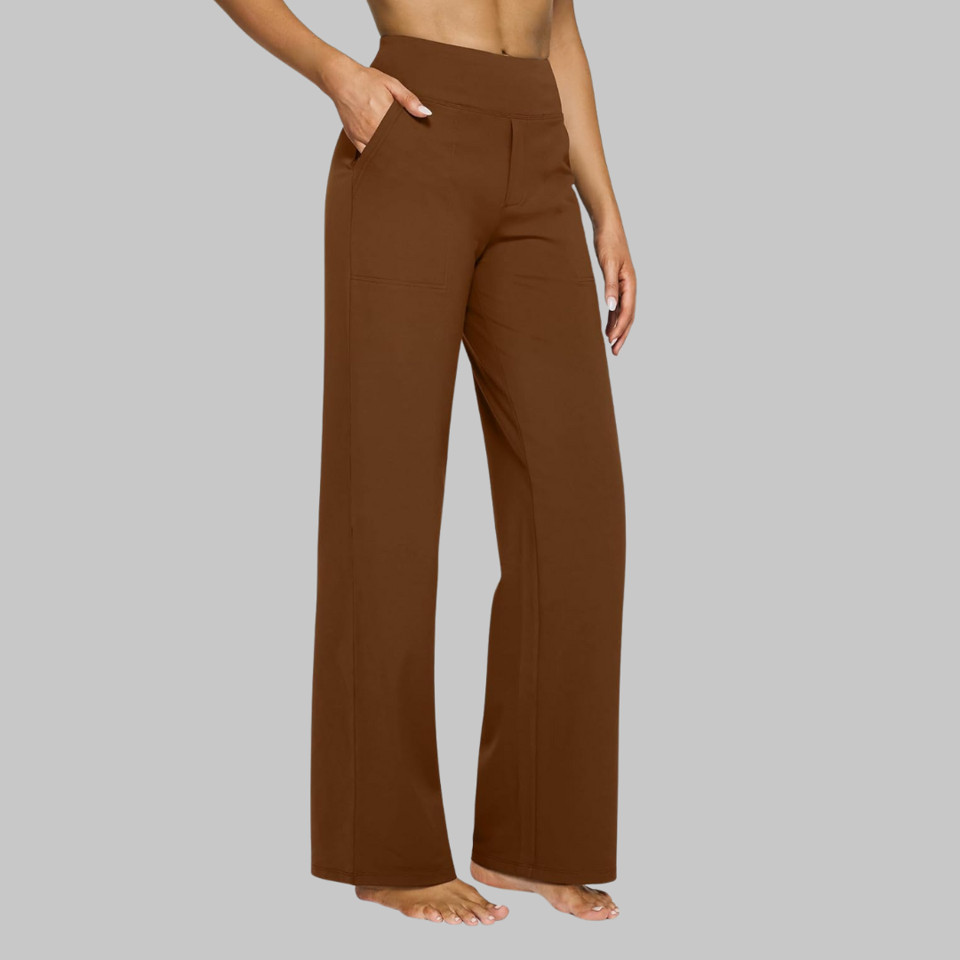 Women's Comfortable Stretch Pants Dark Brown