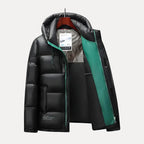 Men's Hooded Down Winter Jacket Black