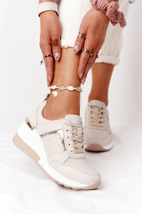 Orthopedic Sneakers for Women White Leather Comfort Shoes
