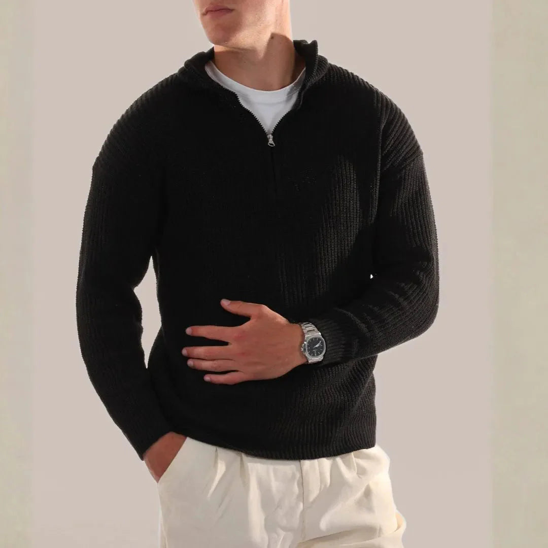 Half-Zip Knit Jumper for Men-MODAUTLET
