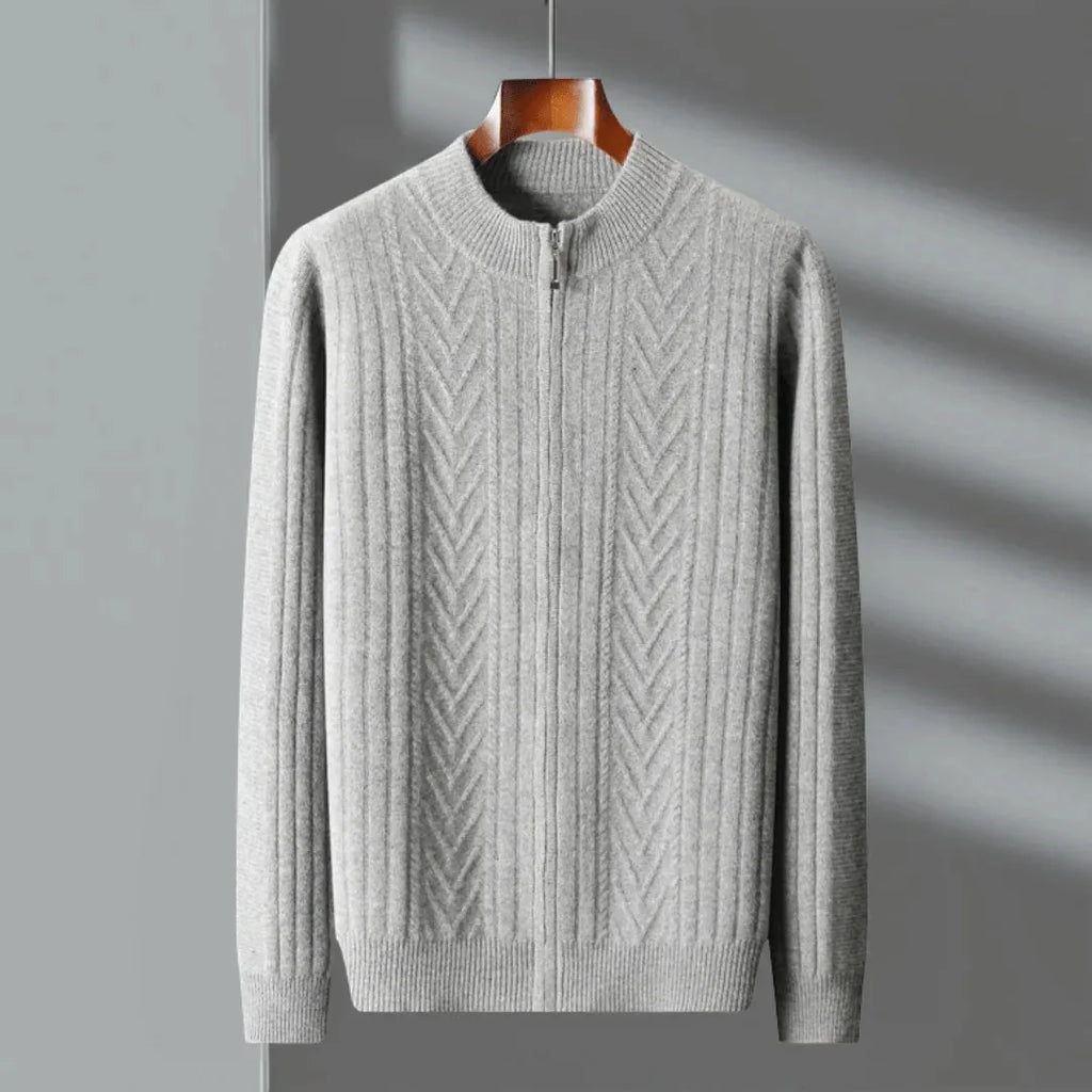 Merino Wool Full-Zip Sweater for Men