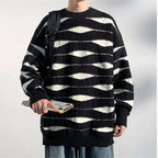 Wave Knit Sweater - Stylish and Cozy Black