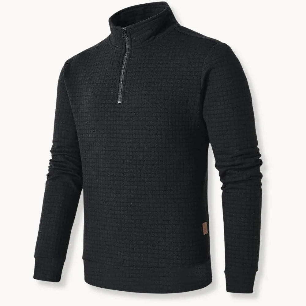 Oversized Half Zipper Pullover for Ultimate Comfort Black
