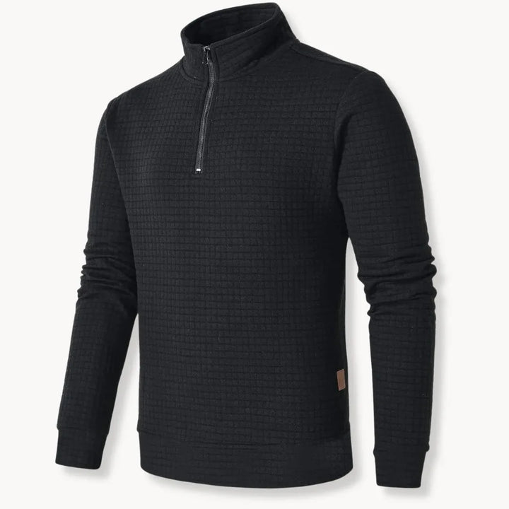Oversized Half Zipper Pullover for Ultimate Comfort Black