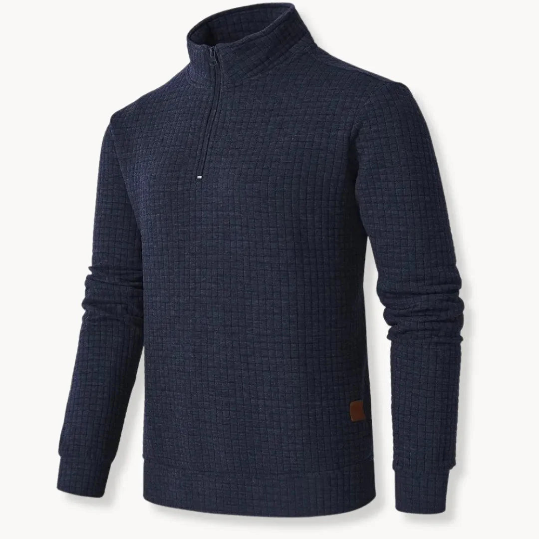 Oversized Half Zipper Pullover for Ultimate Comfort Navy