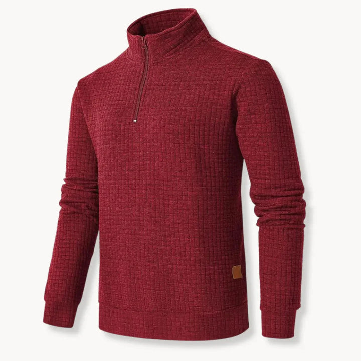 Oversized Half Zipper Pullover for Ultimate Comfort Red