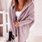 Women's Cozy Oversized Hooded Cardigan – Effortless Style Violet