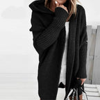 Women's Cozy Oversized Hooded Cardigan – Effortless Style Black