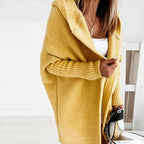 Women's Cozy Oversized Hooded Cardigan – Effortless Style Yellow