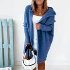 Women's Cozy Oversized Hooded Cardigan – Effortless Style Blue