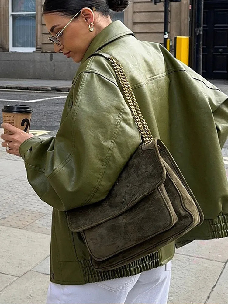 Oversized Premium Faux Leather Jacket