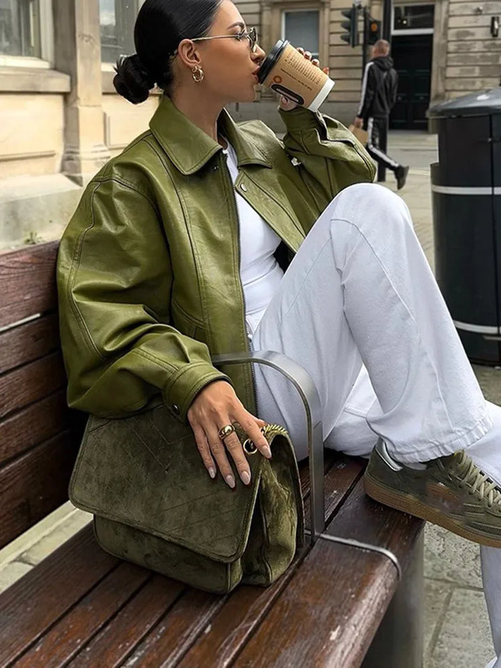 Oversized Premium Faux Leather Jacket