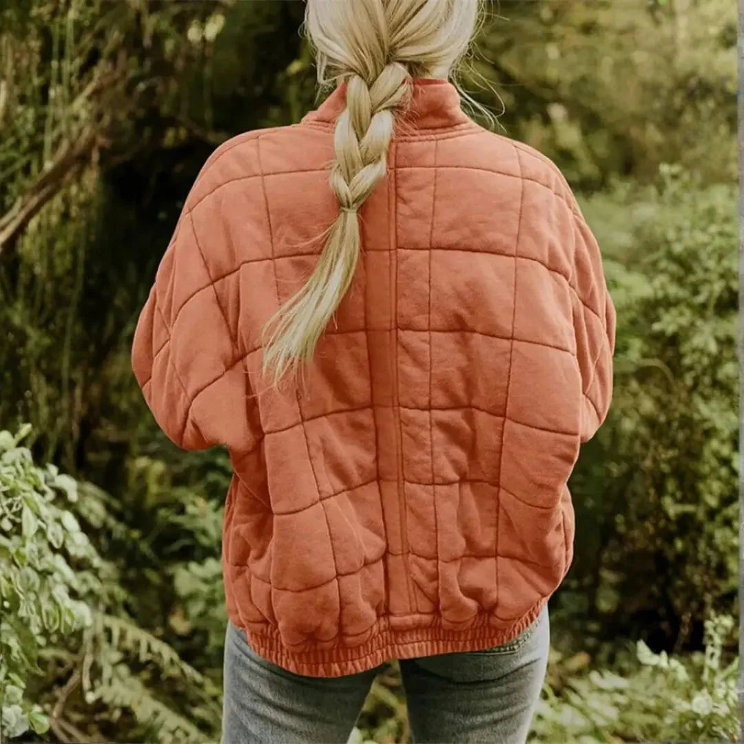 Oversized Quilted Fleece Zip Jacket