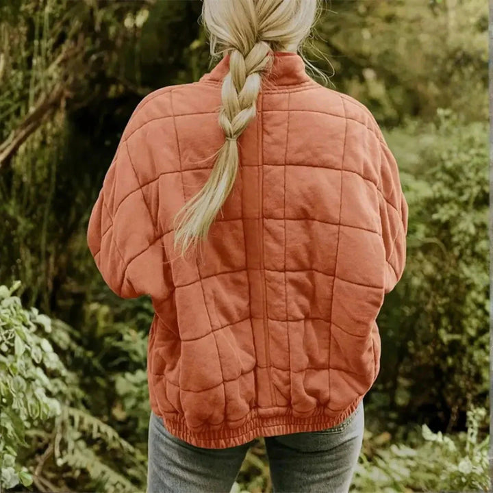 Oversized Quilted Fleece Zip Jacket