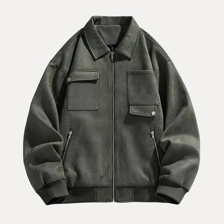 Oversized Suede Jacket for Ultimate Style Army Green