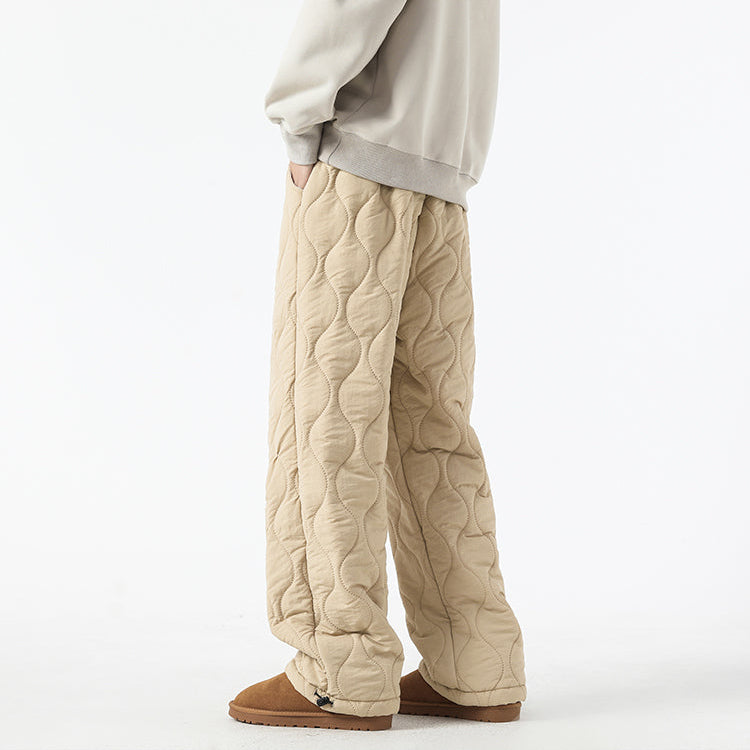 Men's Insulated Quilted Fleece-Lined Pants for Warmth