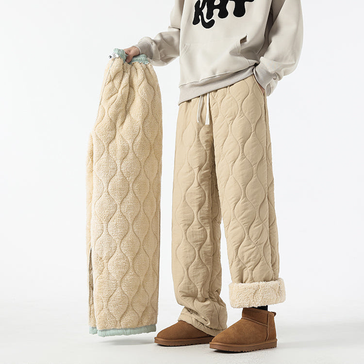 Men's Insulated Quilted Fleece-Lined Pants for Warmth-MODAUTLET