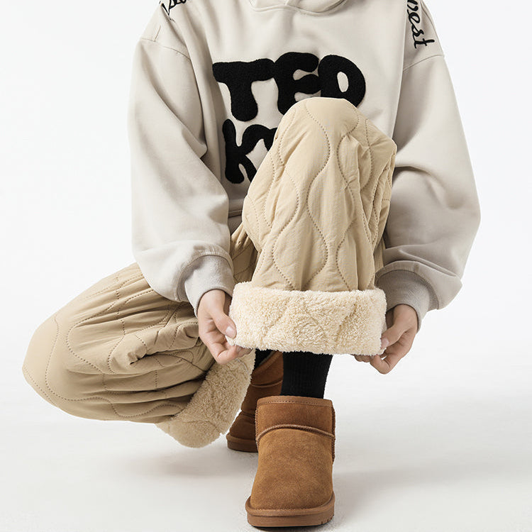 Men's Insulated Quilted Fleece-Lined Pants for Warmth